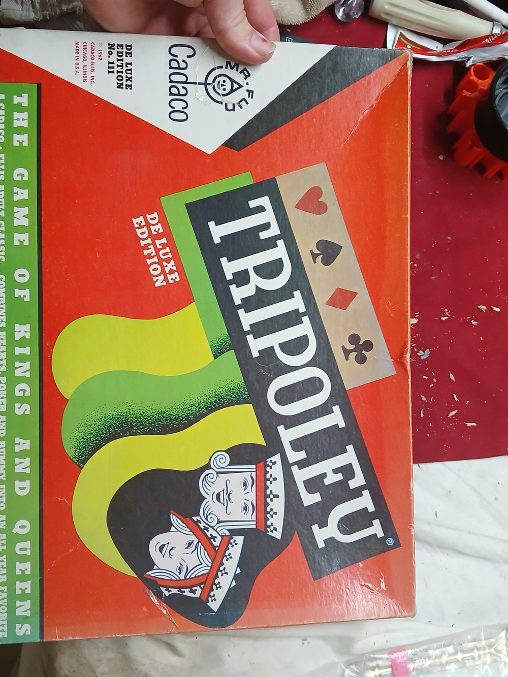 Cadaco Tripoley Deluxe Edition Board Game - Red/Green